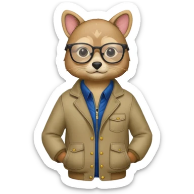 animal wtih glasses and body sticker