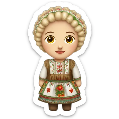 Ukrainian folk doll sticker