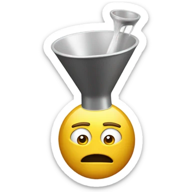 Crazy with a funnel on head sticker