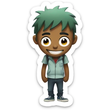 2d from Gorillaz big smile sticker