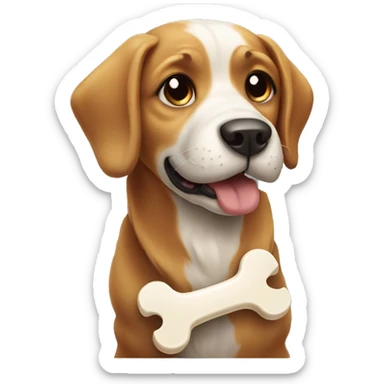 Dog with a bone sticker