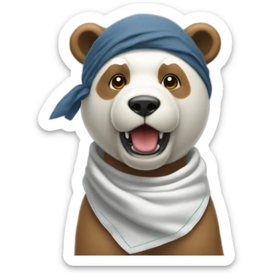 Ours blanc avec un bandana sur lequel est écrit « Nicolas » sticker