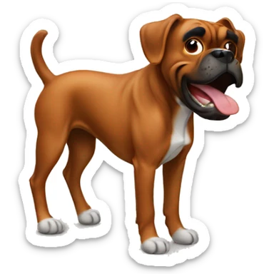 A brown boxer dog farting  sticker