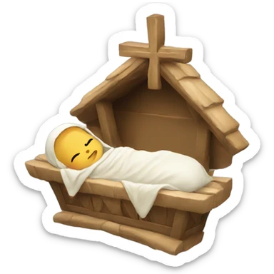 Baby Jesus in a manger  sticker