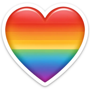 heart with rainbow gradient and fire sticker