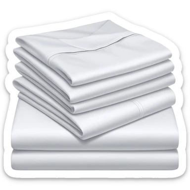 neatly folded bed sheets sticker