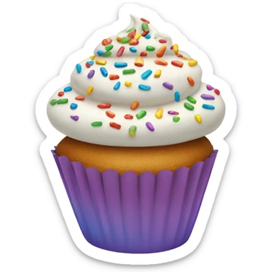 Cupcake with rainbow sprinkles sticker