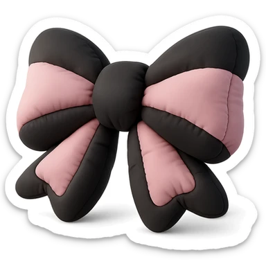 BLACKPINK-inspired gothic bow, soft and plush, black and pink, no hearts sticker