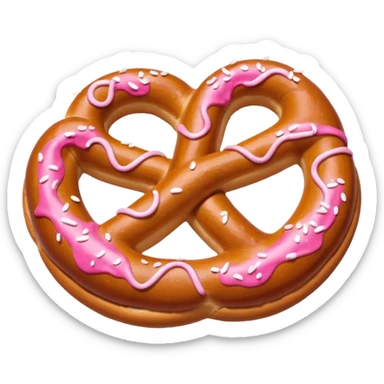 cute pretzel pink sticker