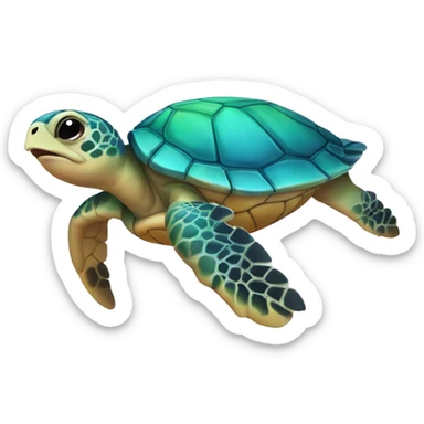 Rainbow baby sea turtle  sticker