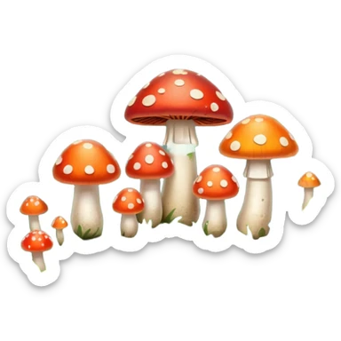 colorfull mushrooms sticker