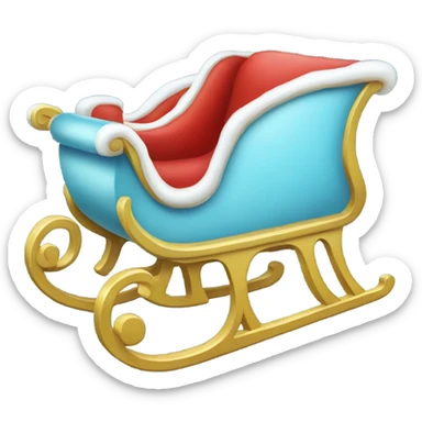 Light blue Santa sleigh sticker