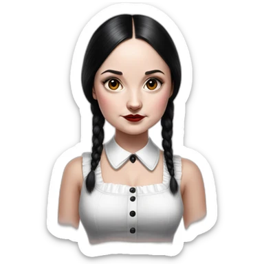 wednesday adams pinup hyperrealistic sticker