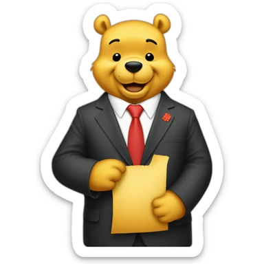 winnie the pooh as xi jinping sticker