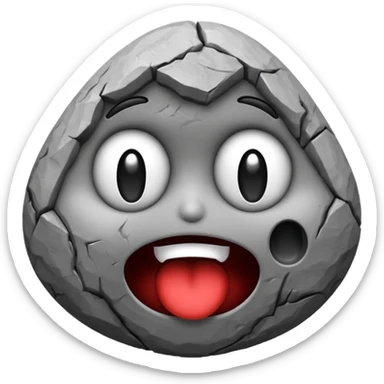 mix these two emojis keeping the rock shape🗿😱 sticker