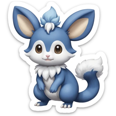 Espurr-Minccino-Dedenne-Meowstic-Fakémon-hybrid-creature (full body)  sticker