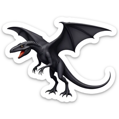 Black pterodactyl dinosaur accurate  sticker
