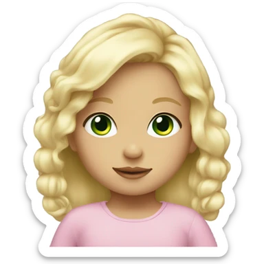 baby girl with blonde hair and green eyes sticker