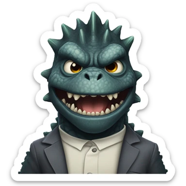 Godzilla dressed as Frankensteins monster  sticker