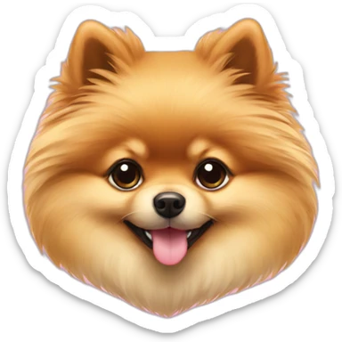 pomeranian  ith heart sticker