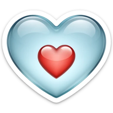 Clear glass heart sticker