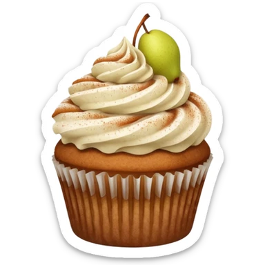 cupcake with cinnamon dusting & pear slice on top sticker