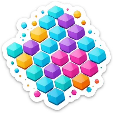 Block blast remix hexagon sticker