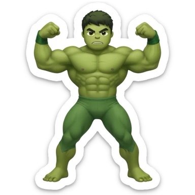 kid hulk flexing arms full body long pants sticker