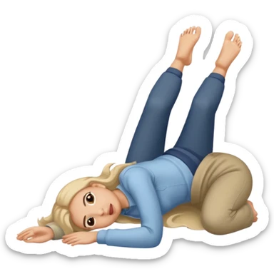 a foot on a girl's head on the ground sticker