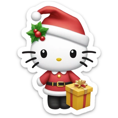 hello kitty christmas sticker
