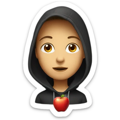 red apple with black hoodie sticker