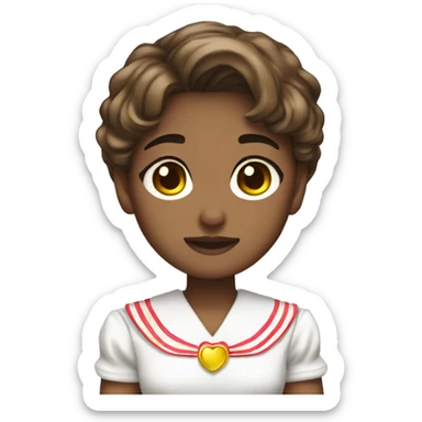 Medium skin tone , brown hair , sailor moon sticker