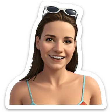 smiling girl by the ocean sticker
