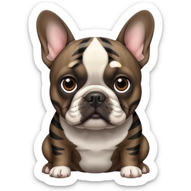 Dark drown Brindle With black stripes French bulldog sticker