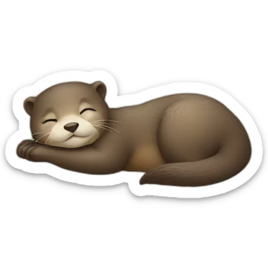 baby otter sleeping sticker