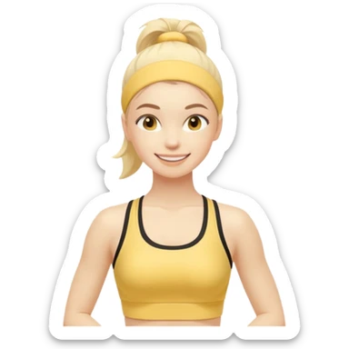 pilates girl in butter yellow set sticker