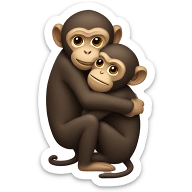 Monkeys hugging  sticker