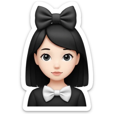 monochrome cute bow sticker