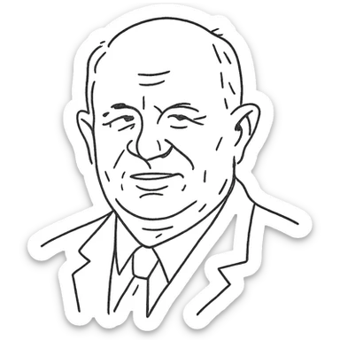 hand-drawn outlined portrait of Nikita Khrushchev sticker