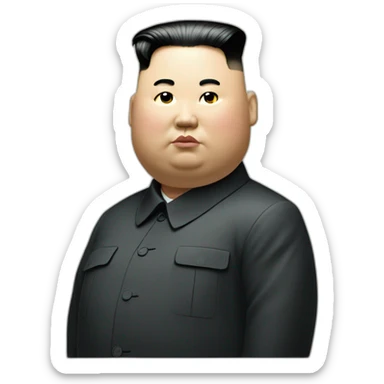 super fat Kim jong un and a white tick mark sticker