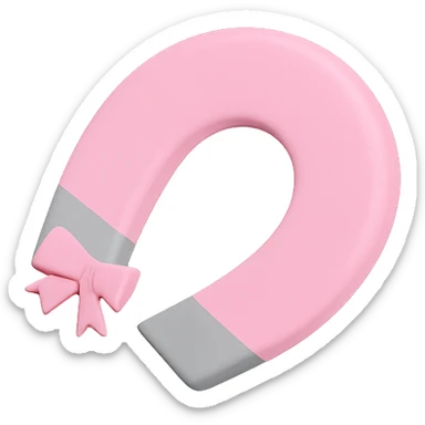 Isolate and keep only the pink magnet with a transparent background, removing all other elements from the image. sticker