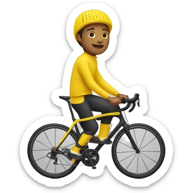 yellow sweater cyclist sticker