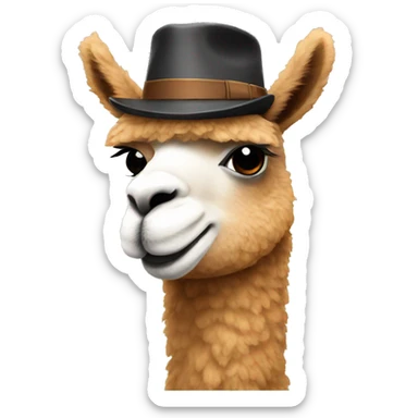 Alpaca with hat sticker