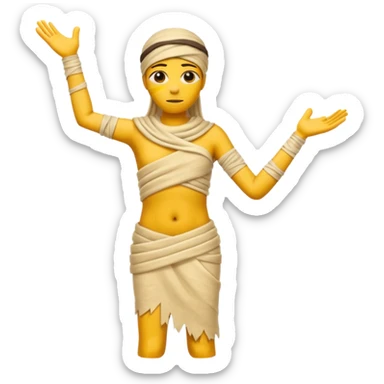 mummy Human figure wrapped in yellowed bandages, one arm stretched forward.
 sticker