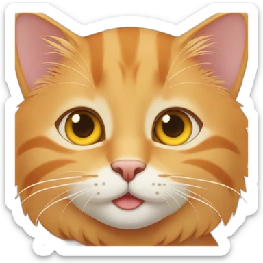 fully orange tabby shor thair cat cute yellow eyes sticker