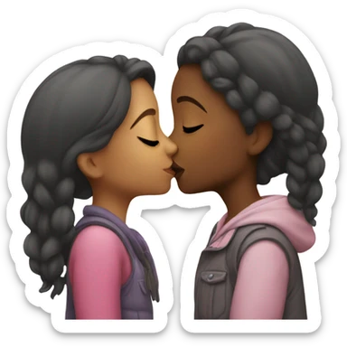 girl kissing girl sticker