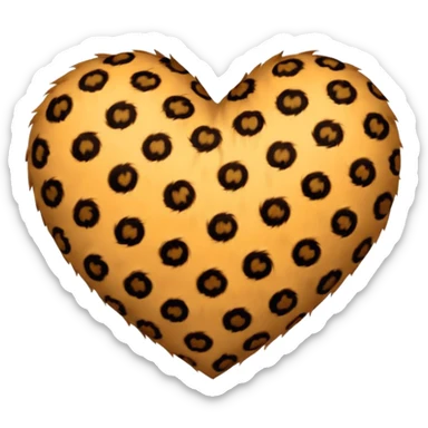 Cuore leopardato peloso sticker