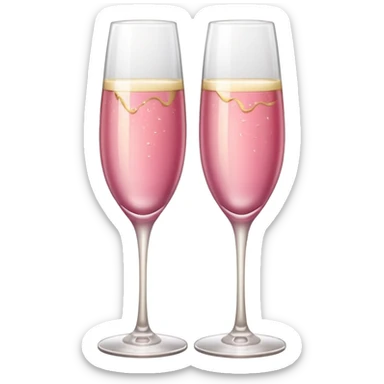 champagne glasses with pink meat champagne giving cheers sticker