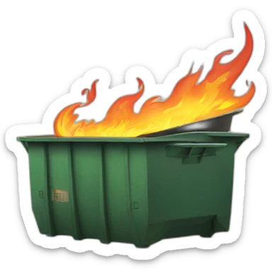 dumpster with fire on top sticker
