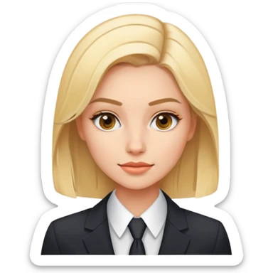 Beautiful 25 years old blonde woman in a suit sticker